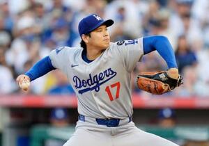エンゼルス戦に先発登板したドジャース・大谷=アナハイム(共同)