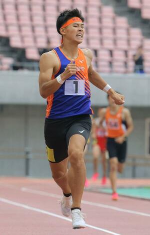 男子八種競技 北信越高校新記録で優勝した神田大和(開志国際)=デンカビッグスワン(写真映像部・大須賀悠)