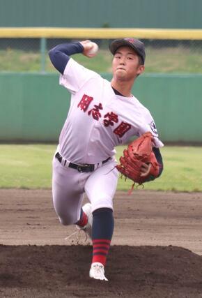 開志学園－十日町　開志学園の先発、松澤煌＝新発田市五十公野運動公園野球場