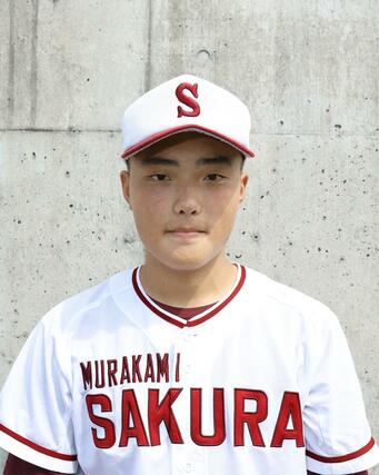 村上桜ケ丘－新潟西　無安打無得点試合を達成した村上桜ケ丘の渡辺勇陽＝新発田市五十公野