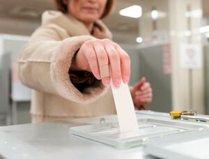 　衆院選の期日前投票をする有権者＝１月、東京都内
