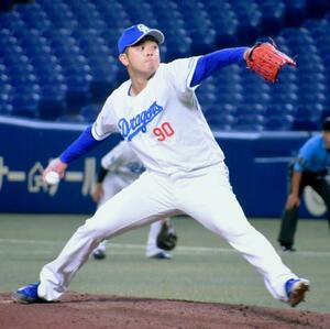 2軍のオリックス戦に登板した中日・松山=バンテリンドーム