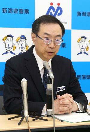 印象に残る出来事を振り返る新潟県警の山田知裕本部長=3月28日、県警本部