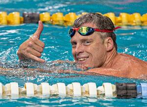 練習で笑顔を見せるテレンス・パーキンさん=10月、南アフリカ東部ピーターマリッツバーグ(共同)