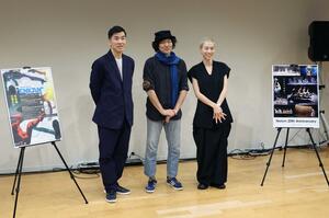 ノイズムの新作公演「円環」に関する記者発表=11月13日、新潟市中央区一番堀通町
