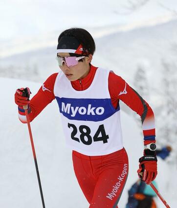 女子3キロクラシカル 優勝した後藤ゆいか(妙高高原)=妙高市