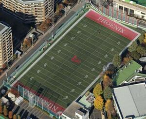 　日本大アメフト部のグラウンド＝２０２３年１１月、東京都世田谷区