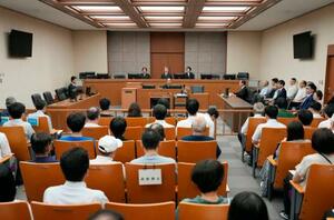 前川彰司さんの再審判決公判が開かれた名古屋高裁金沢支部の法廷=18日午後