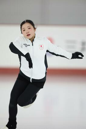 練習を公開した中井亜美＝千葉県船橋市