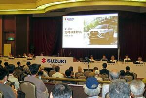 スズキの株主総会会場=27日午前、浜松市