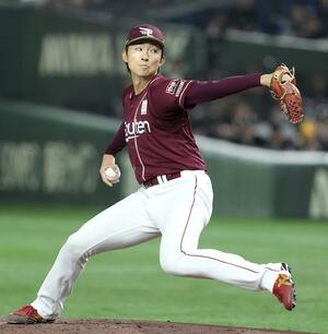 ロッテ戦に先発した楽天・荘司=東京ドーム