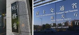 　総務省と国土交通省の看板