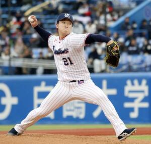 　５回無失点と好投したヤクルト先発の吉村＝神宮