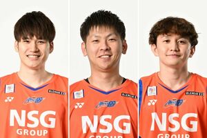 左から大矢孝太朗、上江田勇樹、冨岡大地