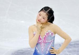 　女子フリーの演技を終えた中井亜美＝ミラノ（共同）