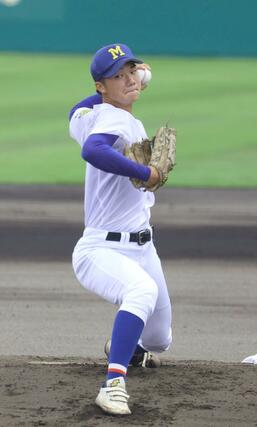 上越－新発田南　２試合連続で完封した新発田南の小林佑＝７月１５日、長岡市悠久山（長岡支社・佐藤勝矢）