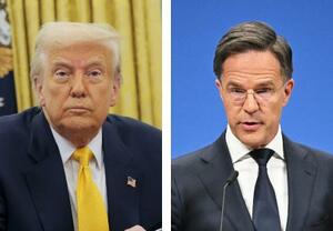 　トランプ米大統領、ＮＡＴＯのルッテ事務総長（いずれもゲッティ＝共同）