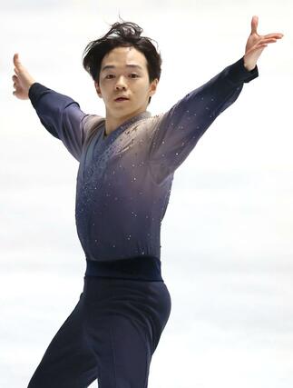 男子フリー　演技する鍵山優真＝国立代々木競技場（写真映像部・新井田悠）