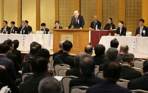 信頼回復と参院選の勝利を目指す方針を確認した自民党県連大会=24日、新潟市中央区