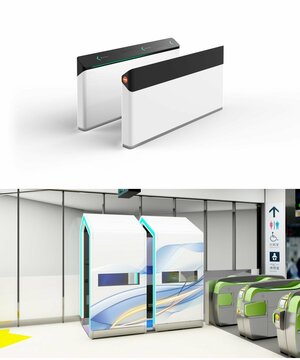 JR東日本が実証実験を行う顔認証機能付き改札機のイメージ。(上)(NEC提供)は新潟駅に設置し、(下)(パナソニック提供)は長岡駅に新設する