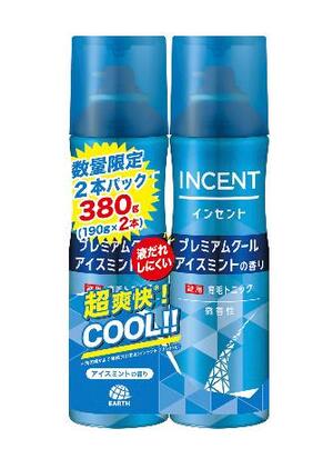 　アース製薬の「インセント　薬用育毛トニック　プレミアムクール　アイスミントの香り　１９０ｇペアパック」