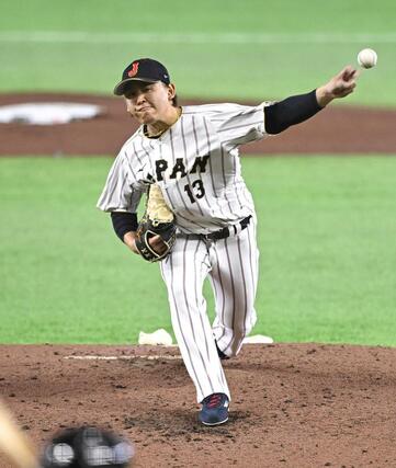 チェコ戦の５回途中から登板した宮城＝東京ドーム