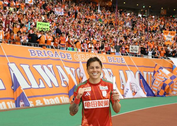 勝利の立役者となったＦＷマテウス・モラエス＝ビッグスワン