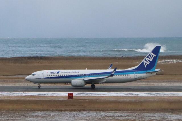 宮崎キャンプに向け、選手が乗り込んだ航空機