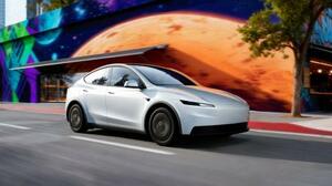 米テスラが7日発表したSUV「モデルY」の低価格モデル(テスラ提供・ロイター=共同)