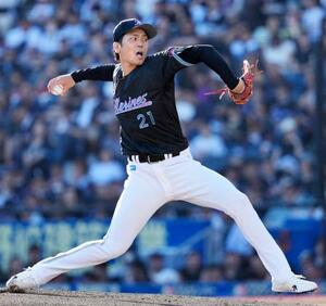 オリックス戦に先発したロッテ・石川柊=ZOZOマリン