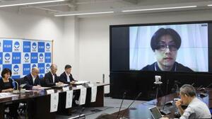 東京電力柏崎刈羽原発の再稼働を巡り、開かれた公聴会=24日午後、新潟県庁