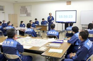 阿賀野市が初めて実施した災害対応図上訓練=阿賀野市役所