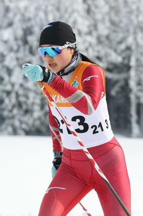 女子５キロクラシカル　優勝した福原優香（十日町）＝十日町市