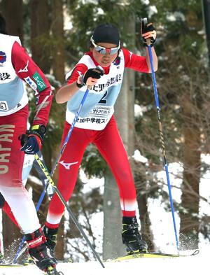 複合女子 3位の野呂梨渚奈=長野県野沢温泉村