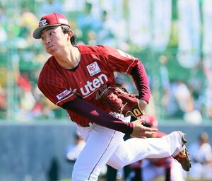 阪神との練習試合に先発し、２回無安打無失点と好投した東北楽天の荘司康誠