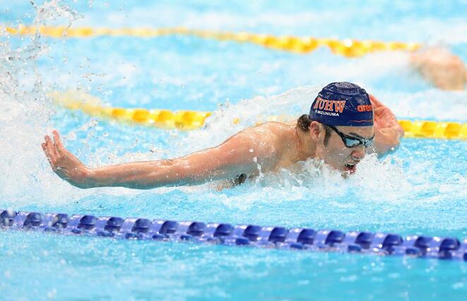 男子１００ｍバタフライ決勝　５位だった水沼尚輝＝東京アクアティクスセンター（写真映像部・立川悠平）