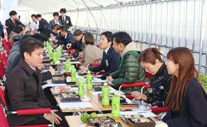 地場産の農作物を地元シェフが調理した食事を楽しんだ「雪国テラス」＝南魚沼市徳田新田