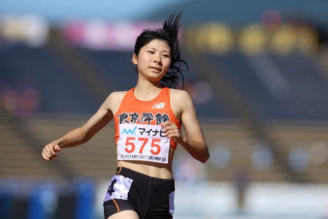 女子１００メートルで４位となった秋澤理沙（東京学館）＝福岡市（写真映像部・永井隆司）