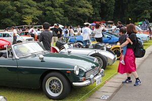 国内外の往年の名車200台が集結したクラシックカーフェスタinあがまち=阿賀町津川