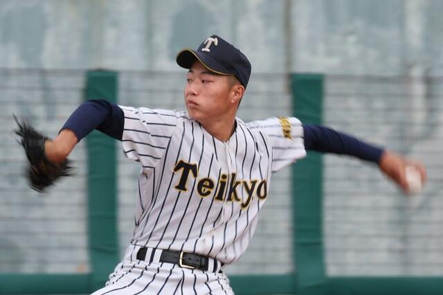 帝京長岡－星稜　帝京長岡先発の工藤壱朗＝富山市民球場
