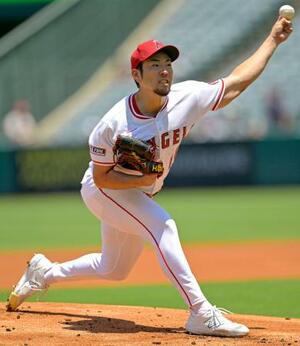 レッドソックス戦に先発し、7回2失点で3勝目を挙げたエンゼルス・菊池=アナハイム(AP=共同)