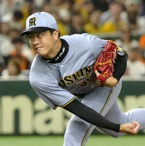 5回1失点で11勝目を挙げた阪神・才木=東京ドーム