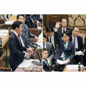 米山隆一氏(左)と斎藤洋明氏=12月10日