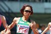 女子800メートルタイムレース決勝で5位に入った山田はな=静岡スタジアム