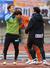新潟-C大阪 後半、FW長倉幹樹(中央)が決めて1-0。チームメートから手荒い祝福を受ける=ビックスワン