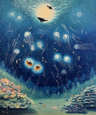 アートホテル大阪ベイタワー 海洋生物と猫の物語を描くアーティスト