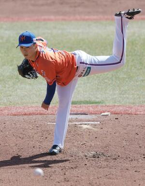 ファーム・リーグ開幕戦　オイシックスの先発髙田琢登＝２０２６年３月１４日、東京都稲城市矢野口のジャイアンツスタジアム