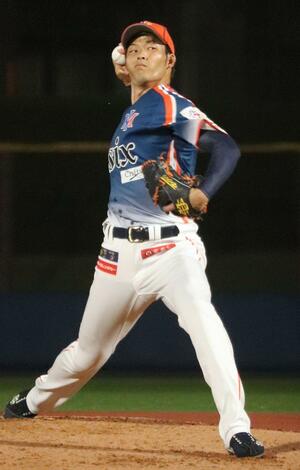 先発し3回途中で降板した薮田和樹=横須賀スタジアム