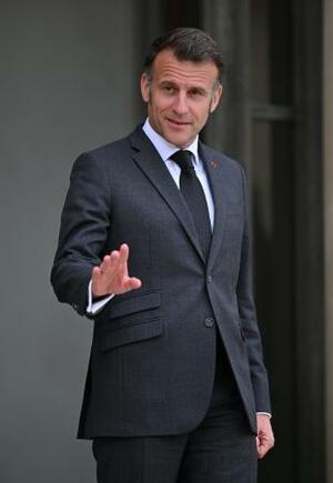 　フランスのマクロン大統領＝２４日、パリ（ゲッティ＝共同）