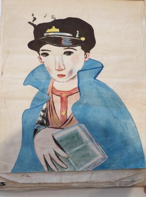 書画作品群の一つで、色鮮やかに描かれた人物画